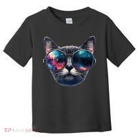 Cat Space Glasses Sunglasses Universe Meme Funny Graphic  Toddler T-Shirt thumb 0