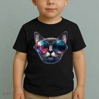 Cat Space Glasses Sunglasses Universe Meme Funny Graphic  Toddler T-Shirt thumb 2