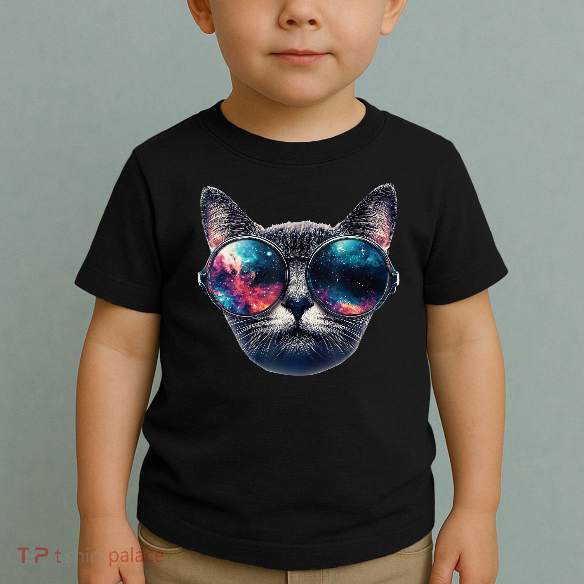 Cat Space Glasses Sunglasses Universe Meme Funny Graphic  Toddler T-Shirt