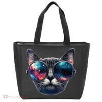 Cat Space Glasses Sunglasses Universe Meme Funny Graphic  Tote Bag thumb 0
