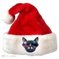 Cat Space Glasses Sunglasses Universe Meme Funny Graphic  Santa Hat thumb 0