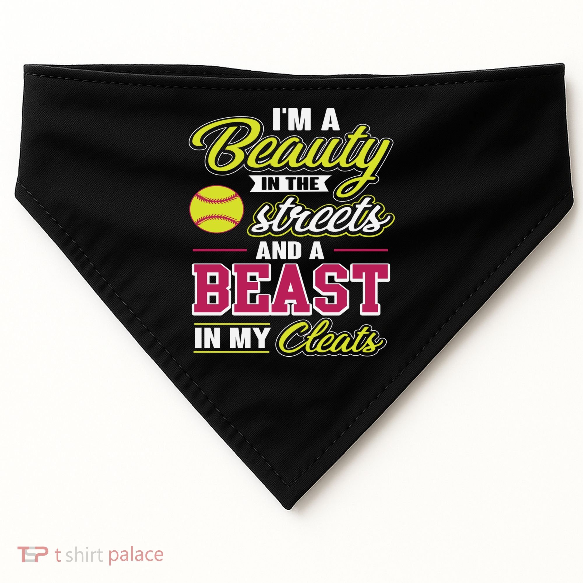 Cute Softball Gift For Softball Players USA-Made Doggie Bandana
