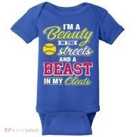 Cute Softball Gift For Softball Players Baby Bodysuit thumb 0