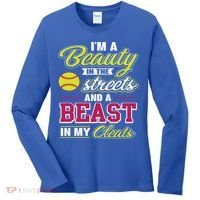 Cute Softball Gift For Softball Players Women's Long Sleeve Shirt thumb 0