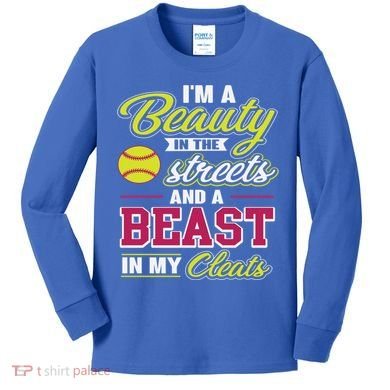 Cute Softball Gift For Softball Players Kids Long Sleeve Shirt