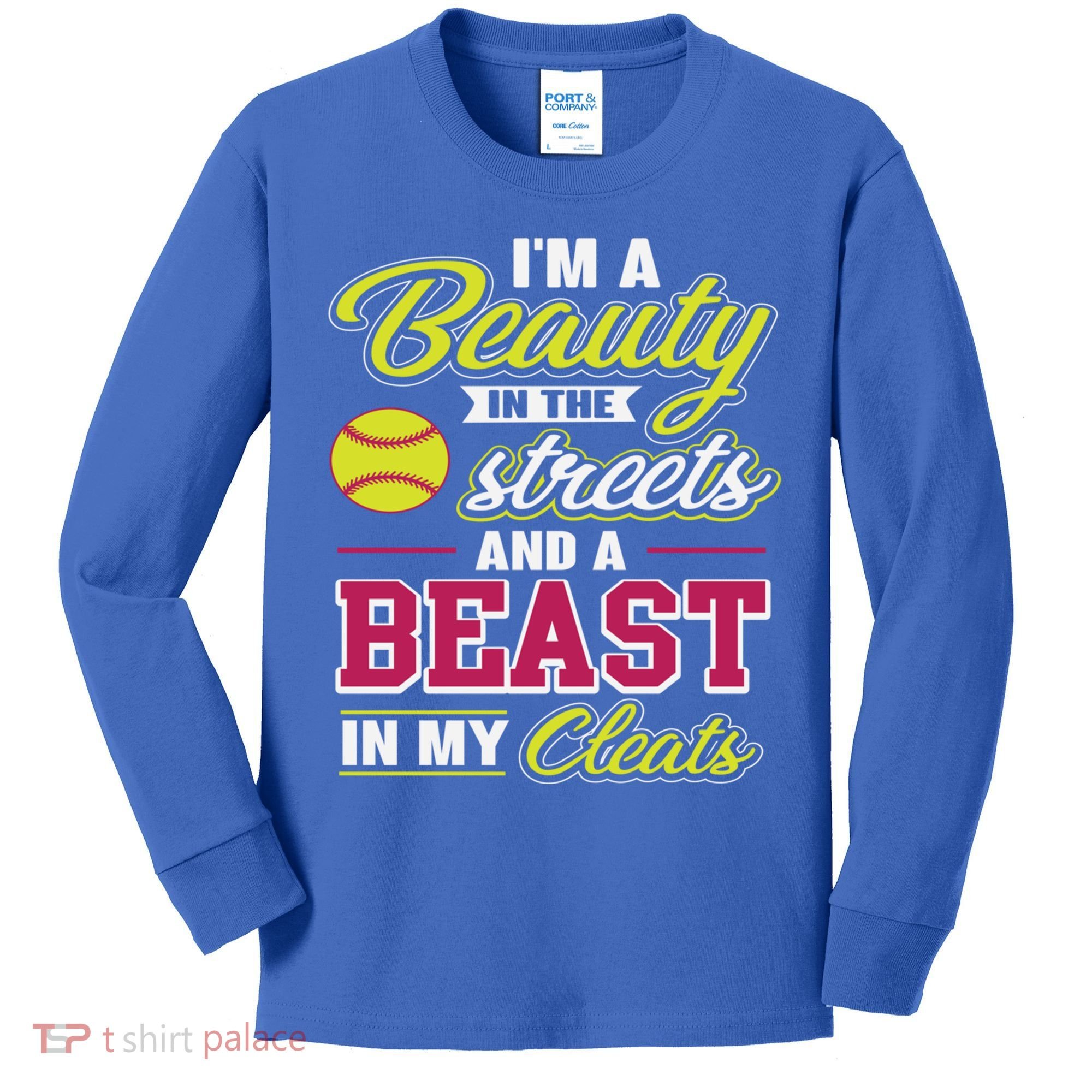 Cute Softball Gift For Softball Players Kids Long Sleeve Shirt