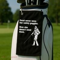 Carol Safety Goggles Funny Science Chemistry Golf Towel thumb 2