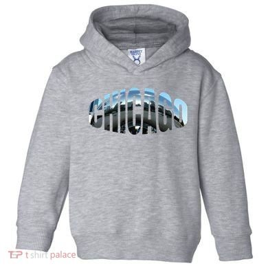 Chicago Skyline Giant Bean City Illinois State Gift Toddler Hoodie