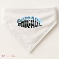 Chicago Skyline Giant Bean City Illinois State Gift USA-Made Doggie Bandana thumb 0