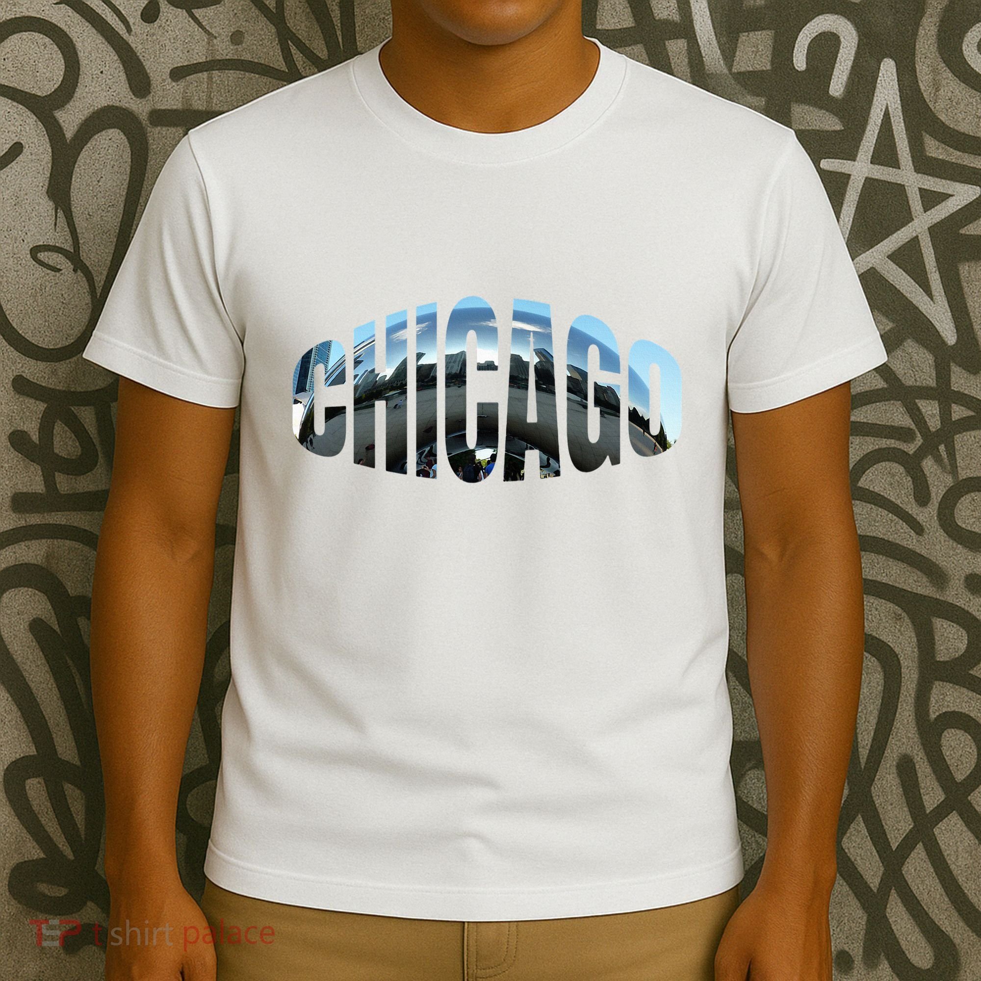 Chicago Skyline Giant Bean City Illinois State Gift T-Shirt