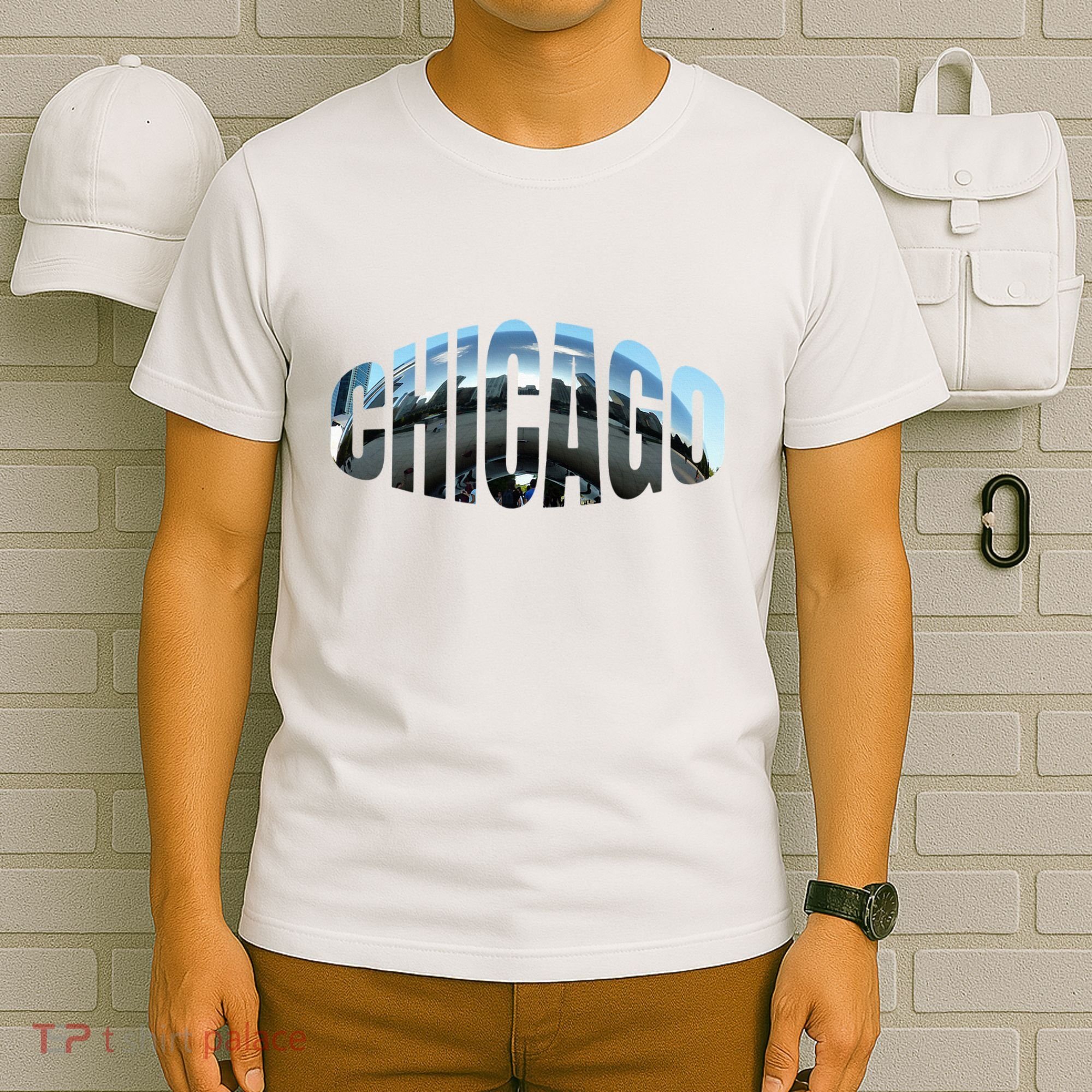Chicago Skyline Giant Bean City Illinois State Gift T-Shirt