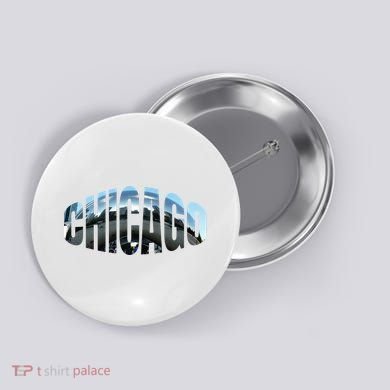 Chicago Skyline Giant Bean City Illinois State Gift Button
