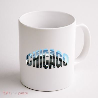 Chicago Skyline Giant Bean City Illinois State Gift Coffee Mug back