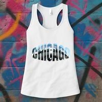Chicago Skyline Giant Bean City Illinois State Gift Women's Tank Top thumb 3