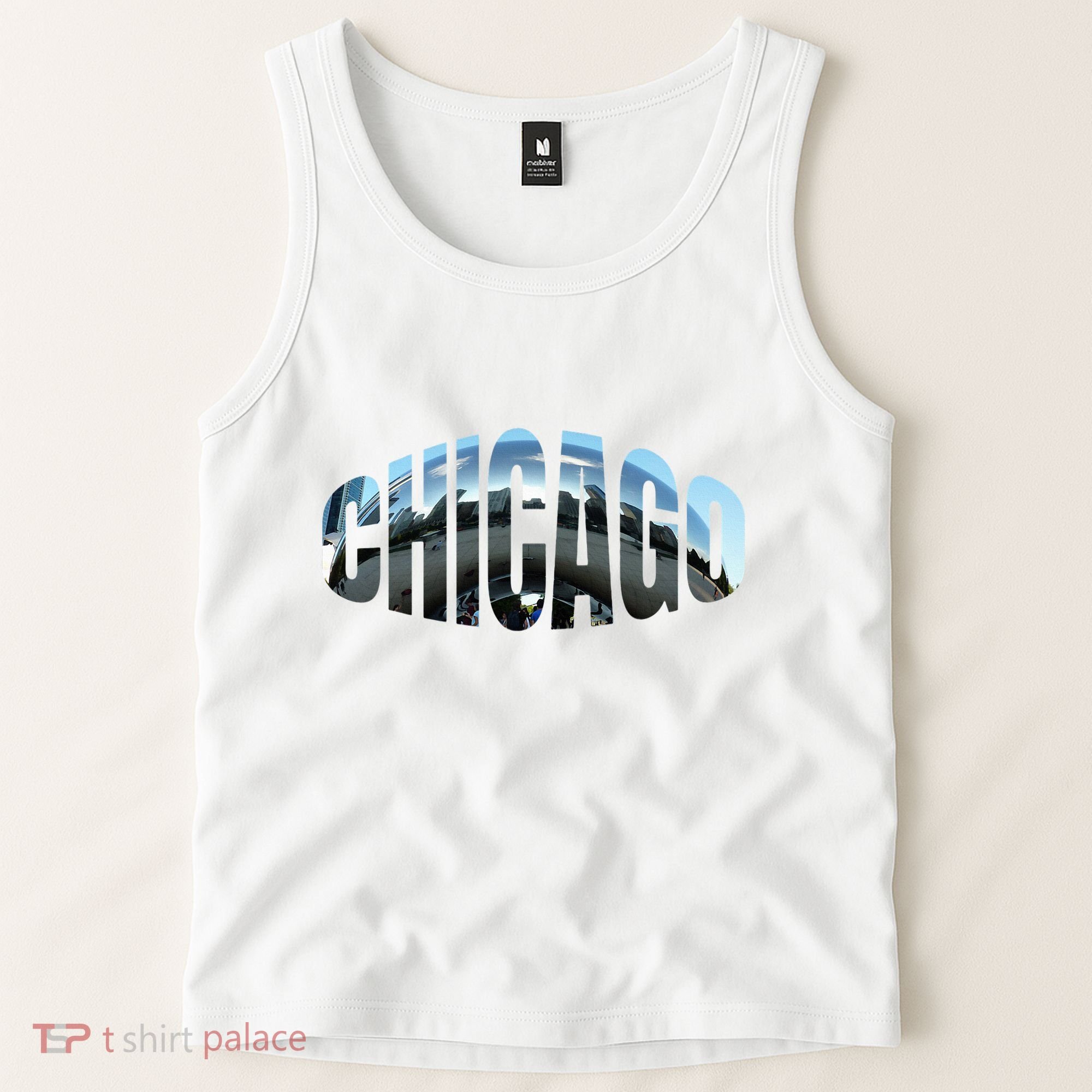 Chicago Skyline Giant Bean City Illinois State Gift Tank Top