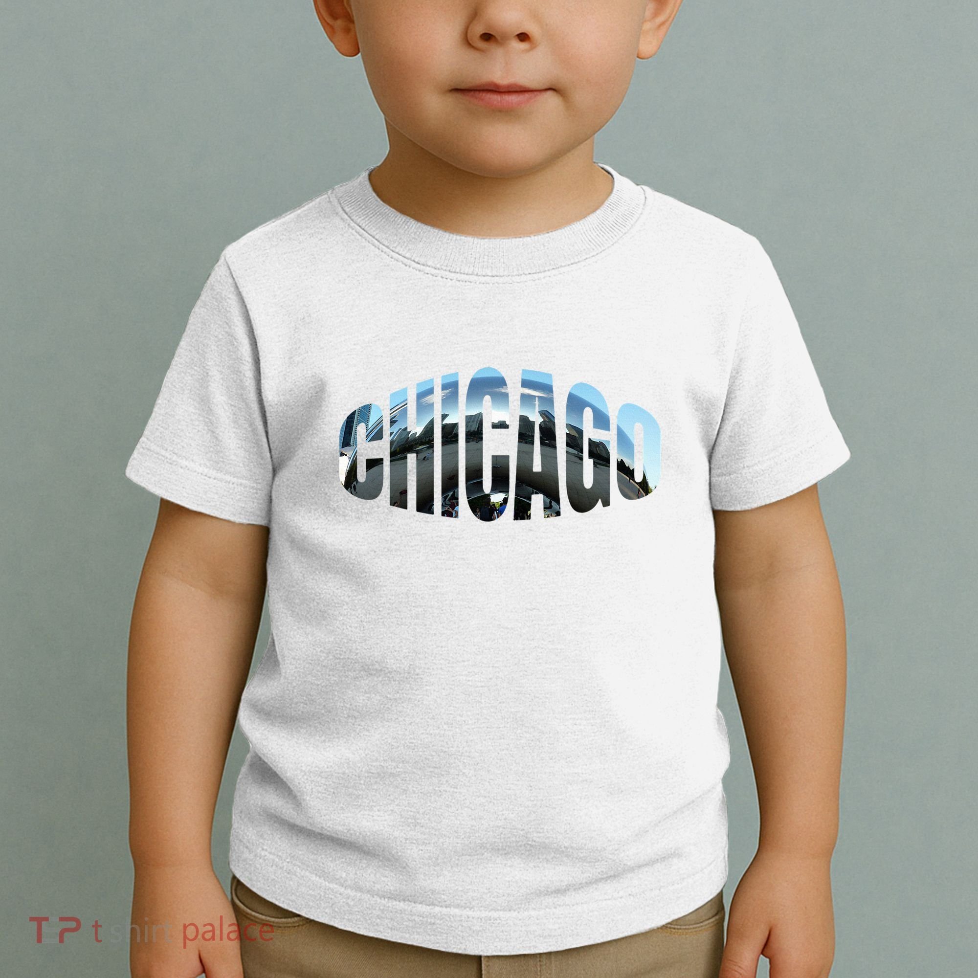 Chicago Skyline Giant Bean City Illinois State Gift Toddler T-Shirt