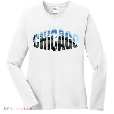 Chicago Skyline Giant Bean City Illinois State Gift Women's Long Sleeve Shirt
