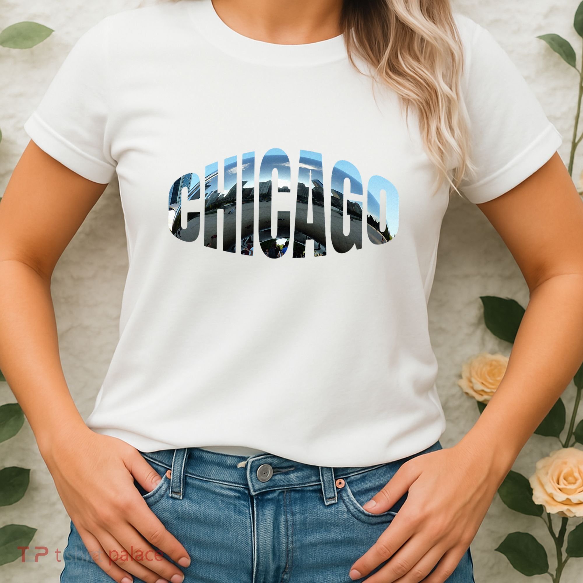 Chicago Skyline Giant Bean City Illinois State Gift Women's T-Shirt