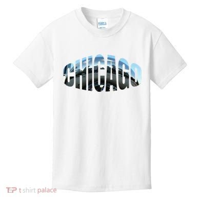 Chicago Skyline Giant Bean City Illinois State Gift Kids T-Shirt