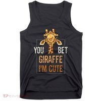Cute Sarcastic Giraffe Animal Lover You Bet Giraffe IM Cute Tank Top thumb 0