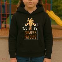 Cute Sarcastic Giraffe Animal Lover You Bet Giraffe IM Cute Kids Hoodie thumb 3