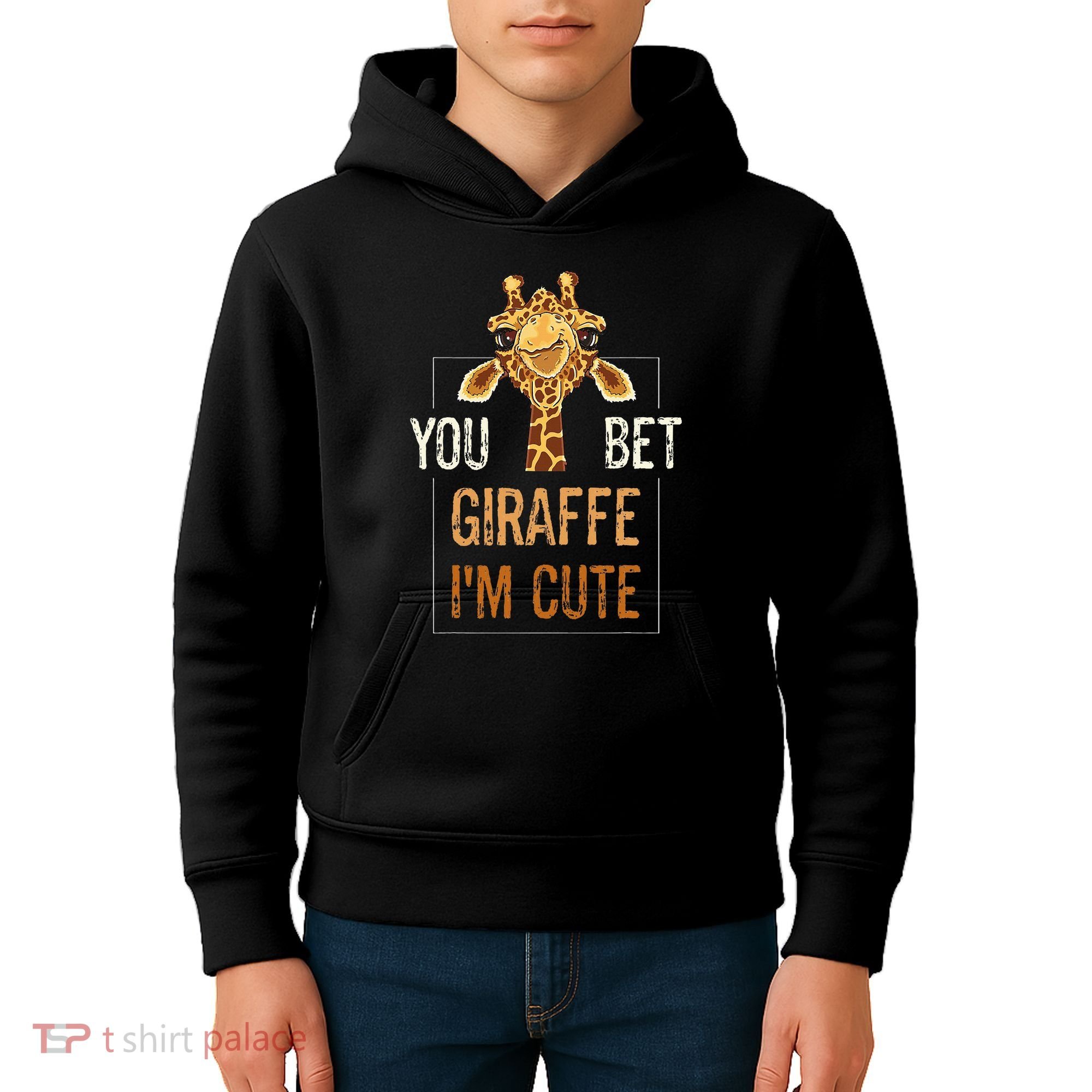 Cute Sarcastic Giraffe Animal Lover You Bet Giraffe IM Cute Kids Hoodie
