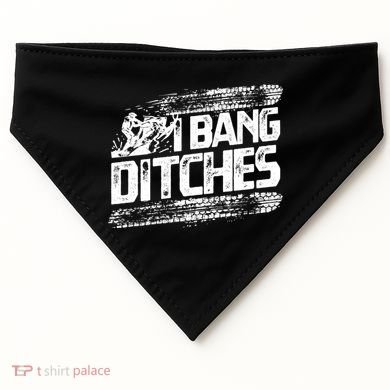 Cool Snowmobile Gift I Bang Ditches Snowmobiling USA-Made Doggie Bandana