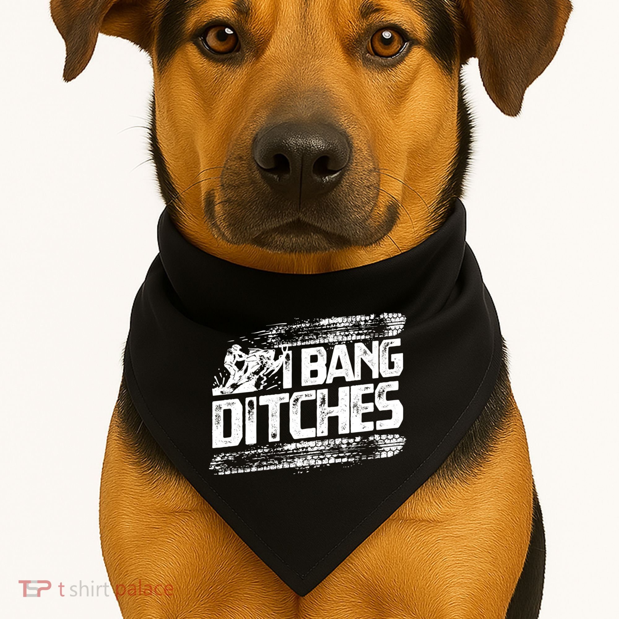 Cool Snowmobile Gift I Bang Ditches Snowmobiling USA-Made Doggie Bandana