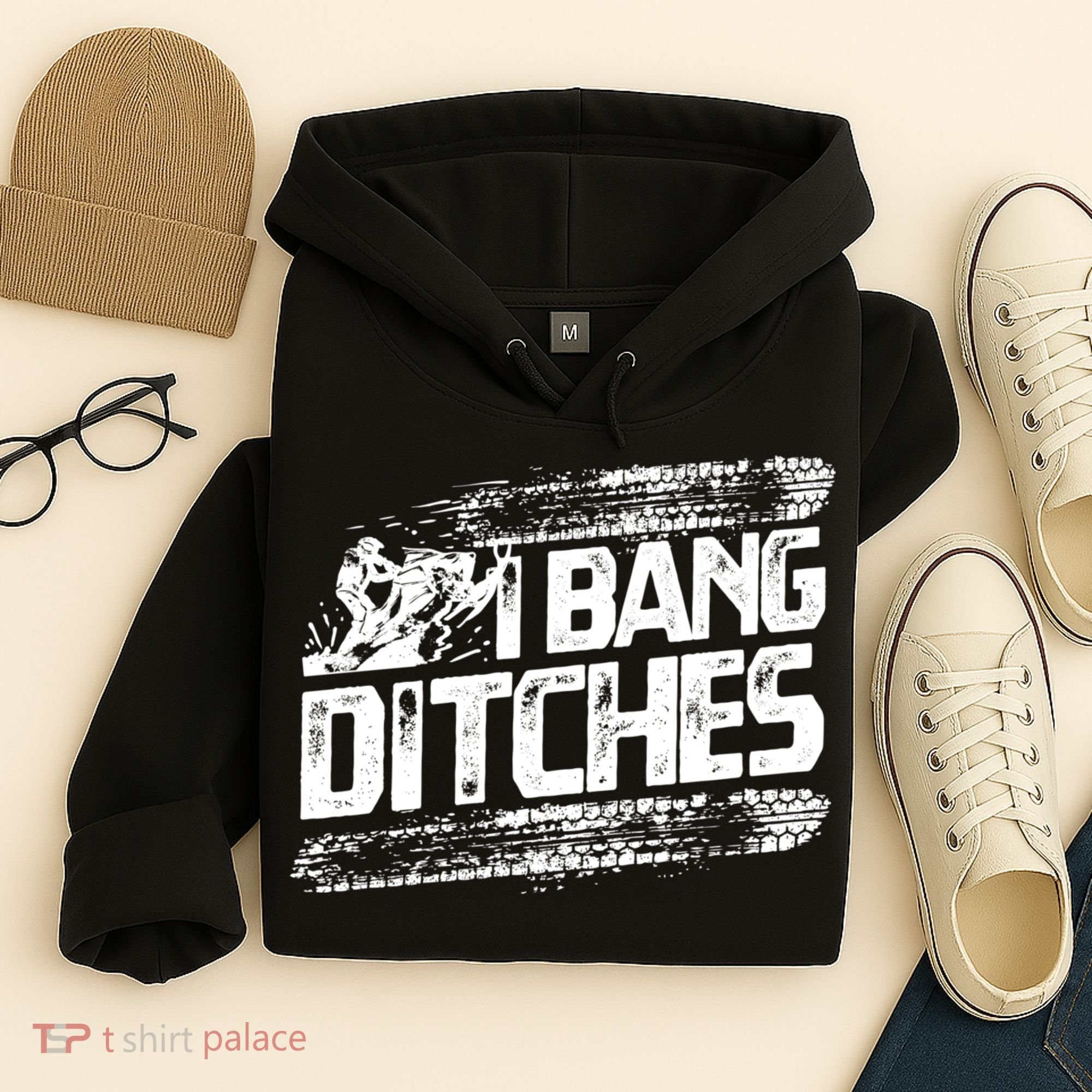 Cool Snowmobile Gift I Bang Ditches Snowmobiling Hoodie