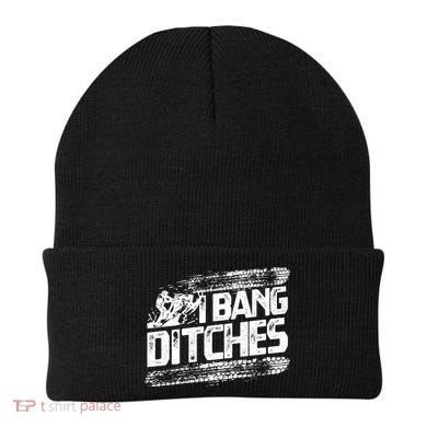 Cool Snowmobile Gift I Bang Ditches Snowmobiling Beanie