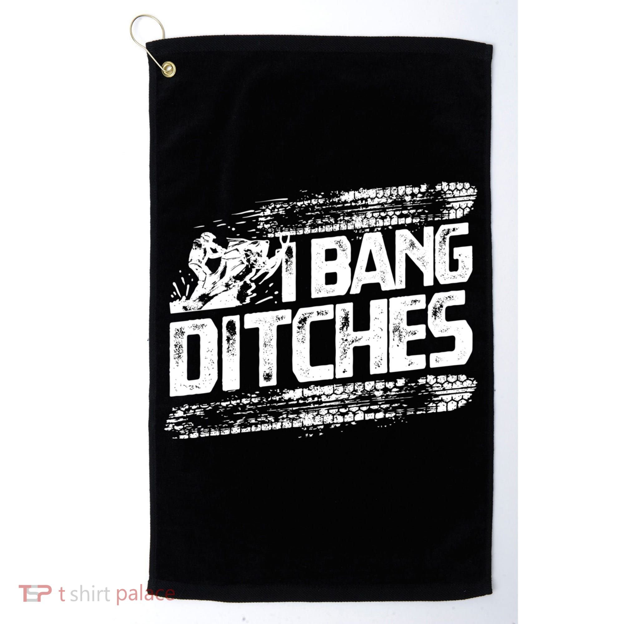 Cool Snowmobile Gift I Bang Ditches Snowmobiling Golf Towel