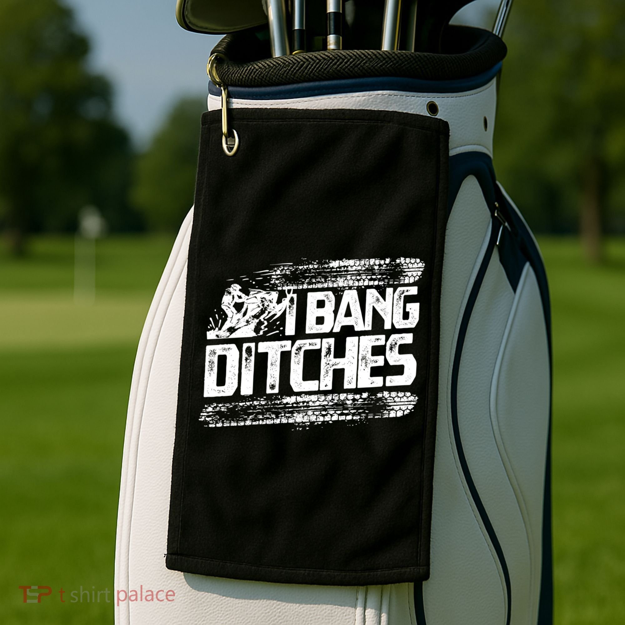 Cool Snowmobile Gift I Bang Ditches Snowmobiling Golf Towel