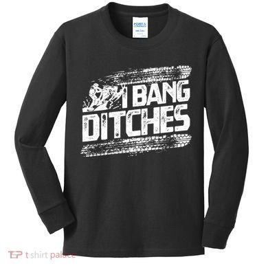 Cool Snowmobile Gift I Bang Ditches Snowmobiling Kids Long Sleeve Shirt