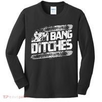 Cool Snowmobile Gift I Bang Ditches Snowmobiling Kids Long Sleeve Shirt thumb 0
