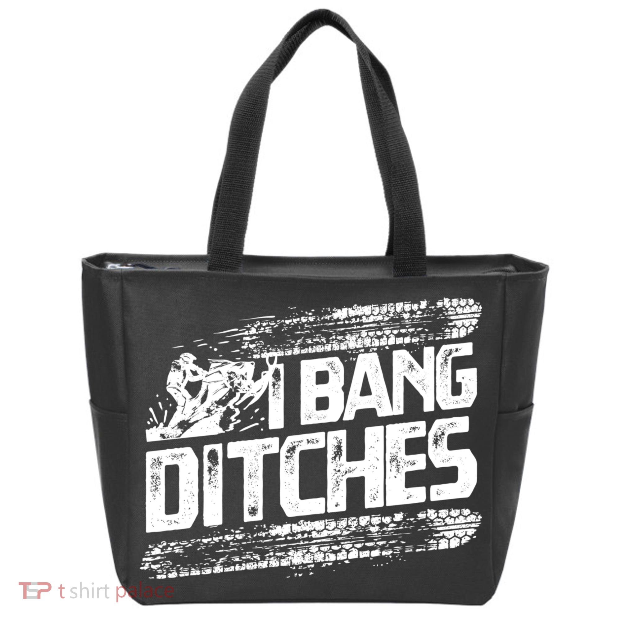 Cool Snowmobile Gift I Bang Ditches Snowmobiling Tote Bag