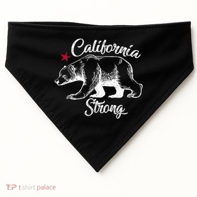 California Strong Grizzly Bear USA-Made Doggie Bandana