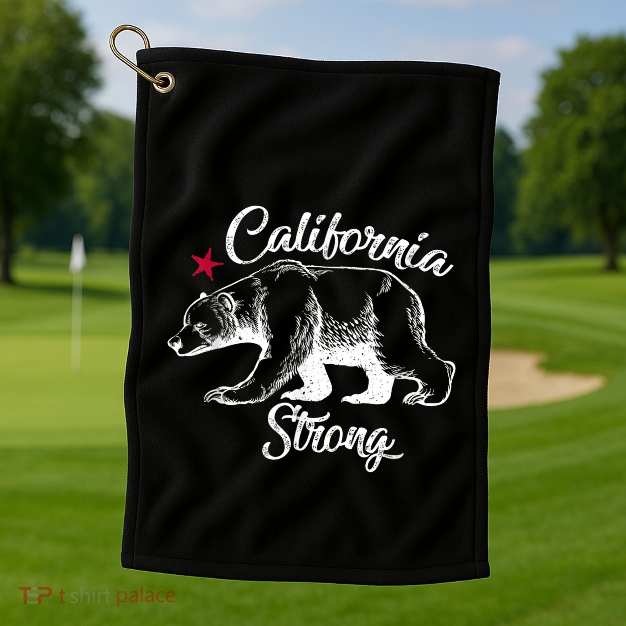 California Strong Grizzly Bear Golf Towel