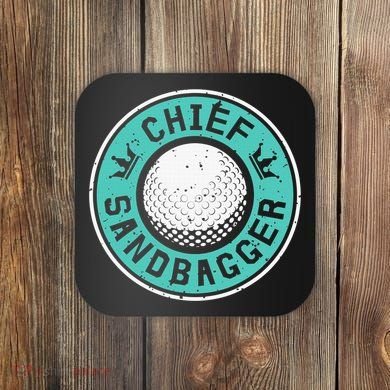 Chief Sandbagger Gag Funny Golf Team Gift Coaster