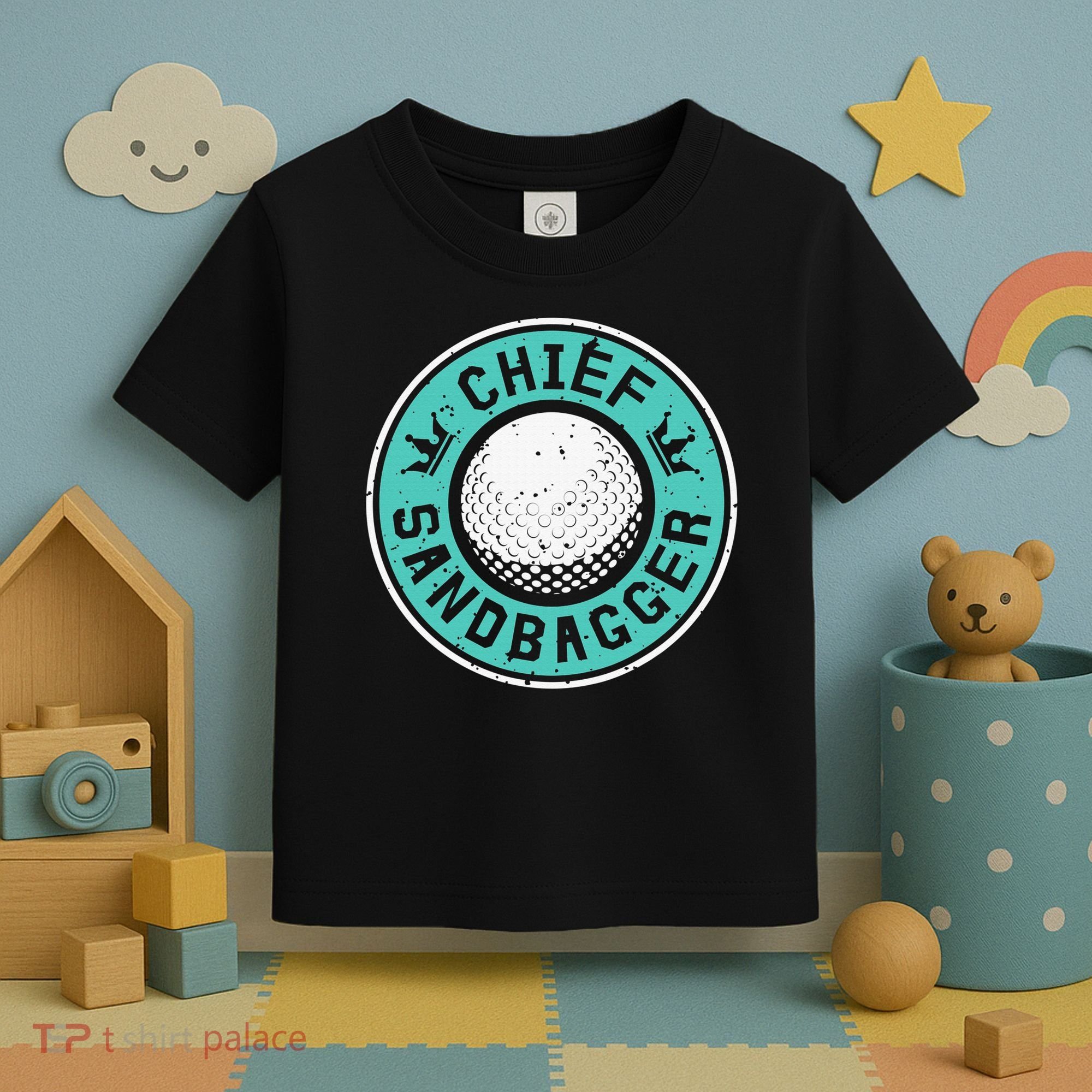 Chief Sandbagger Gag Funny Golf Team Gift Toddler T-Shirt