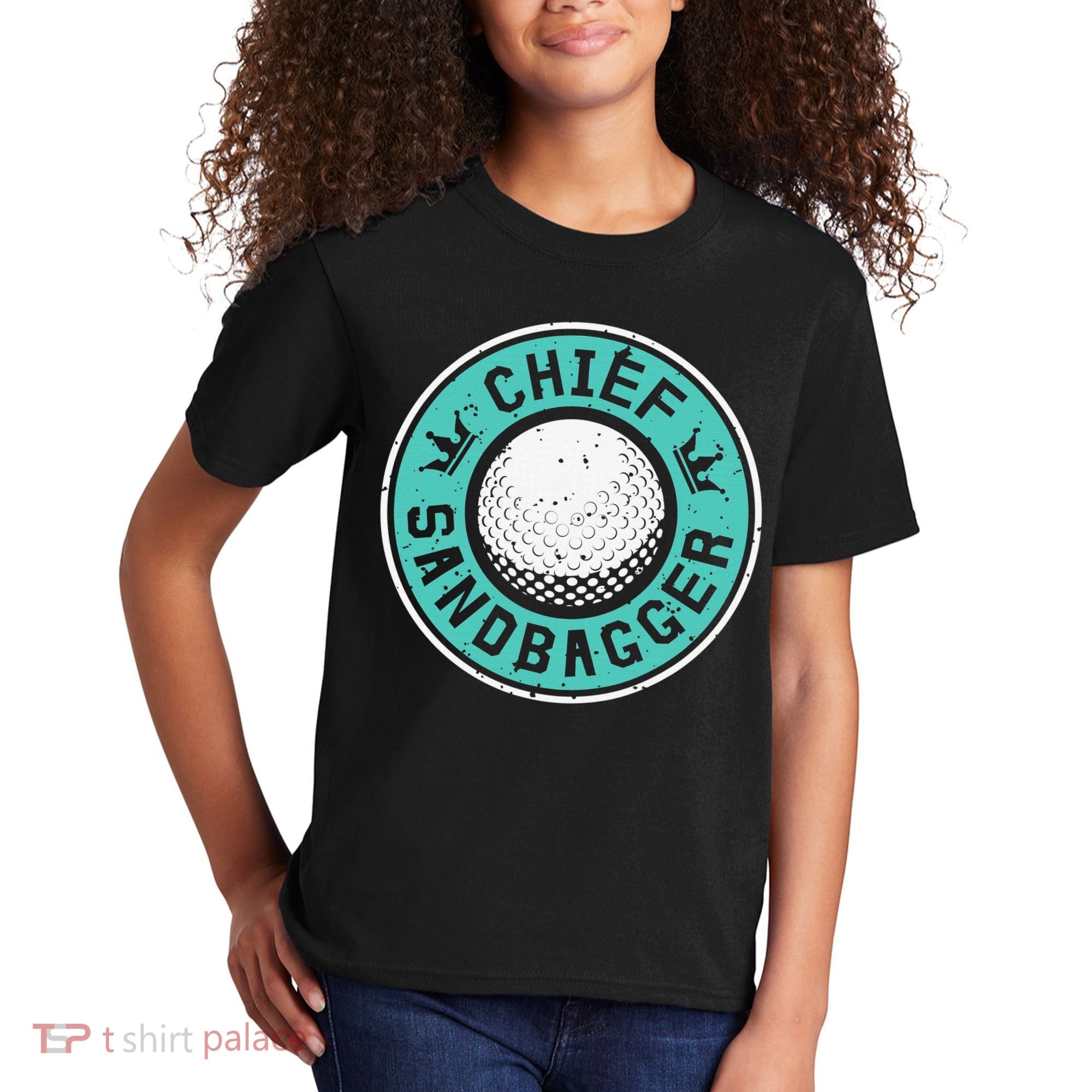 Chief Sandbagger Gag Funny Golf Team Gift Kids T-Shirt