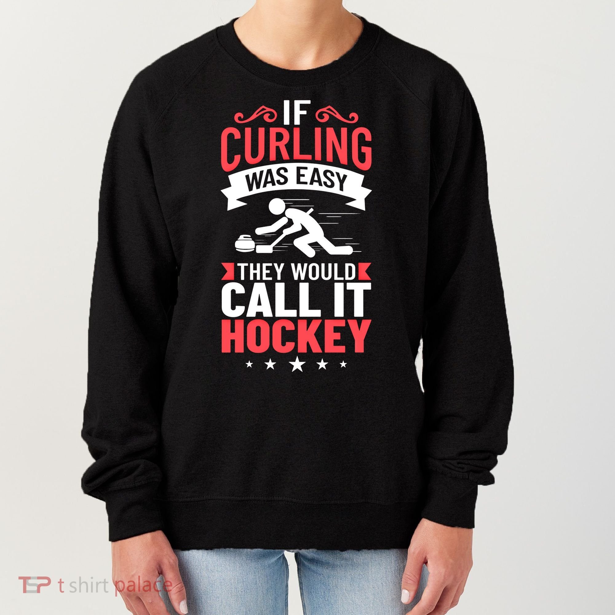 Curling Sport Game Curler Player Stones Broom Curl Gift Women's Sweatshirt