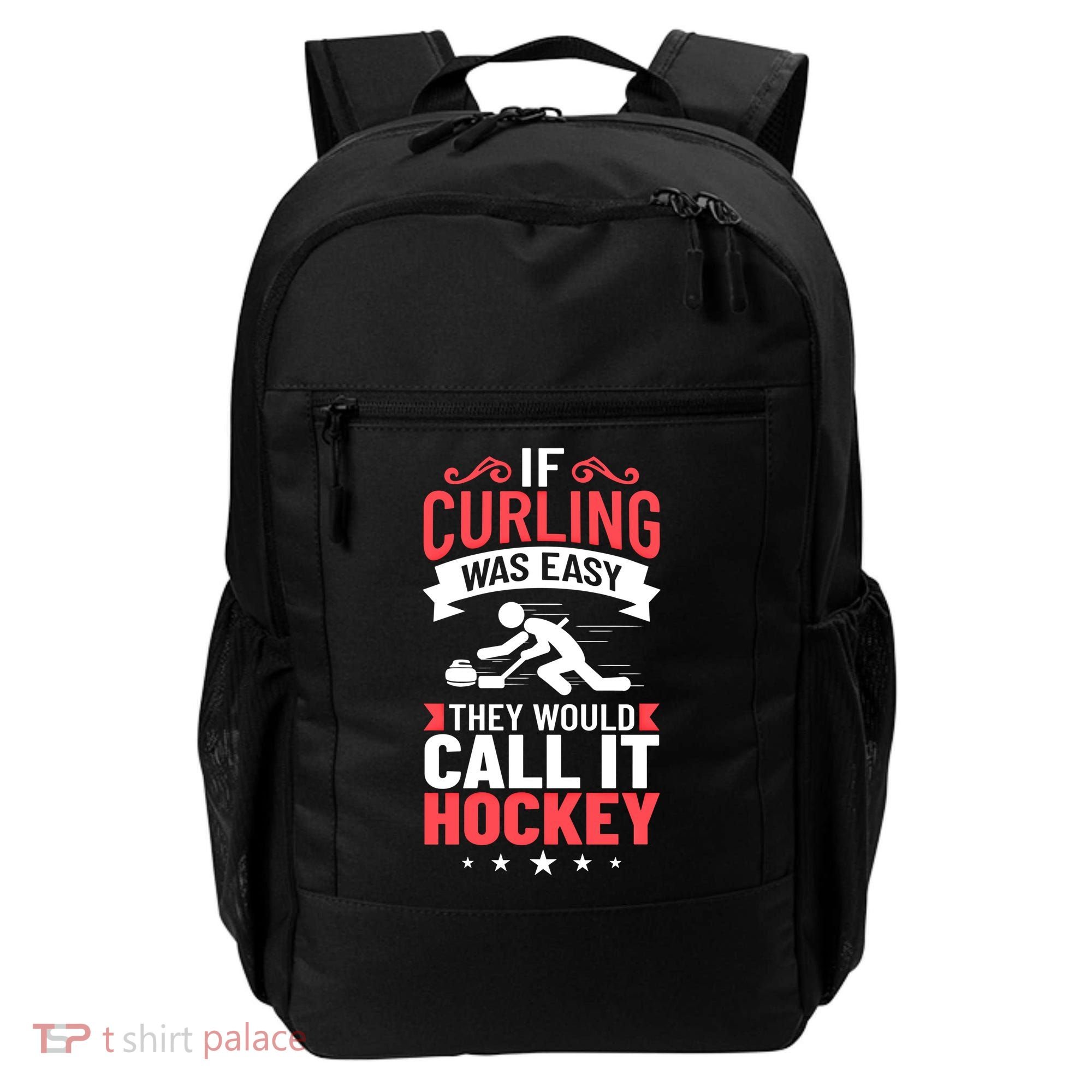 Curling Sport Game Curler Player Stones Broom Curl Gift Backpack