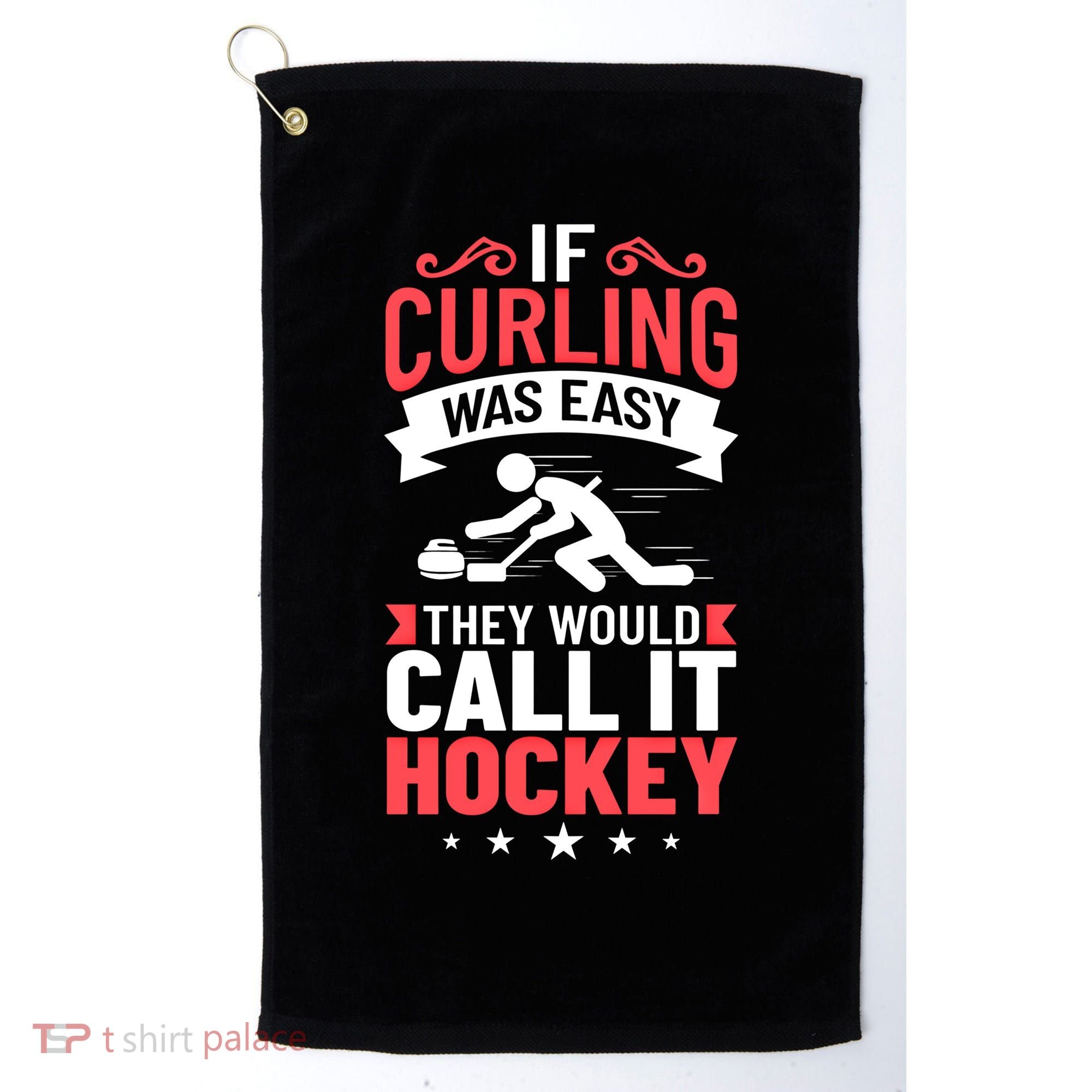 Curling Sport Game Curler Player Stones Broom Curl Gift Golf Towel