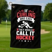 Curling Sport Game Curler Player Stones Broom Curl Gift Golf Towel thumb 1