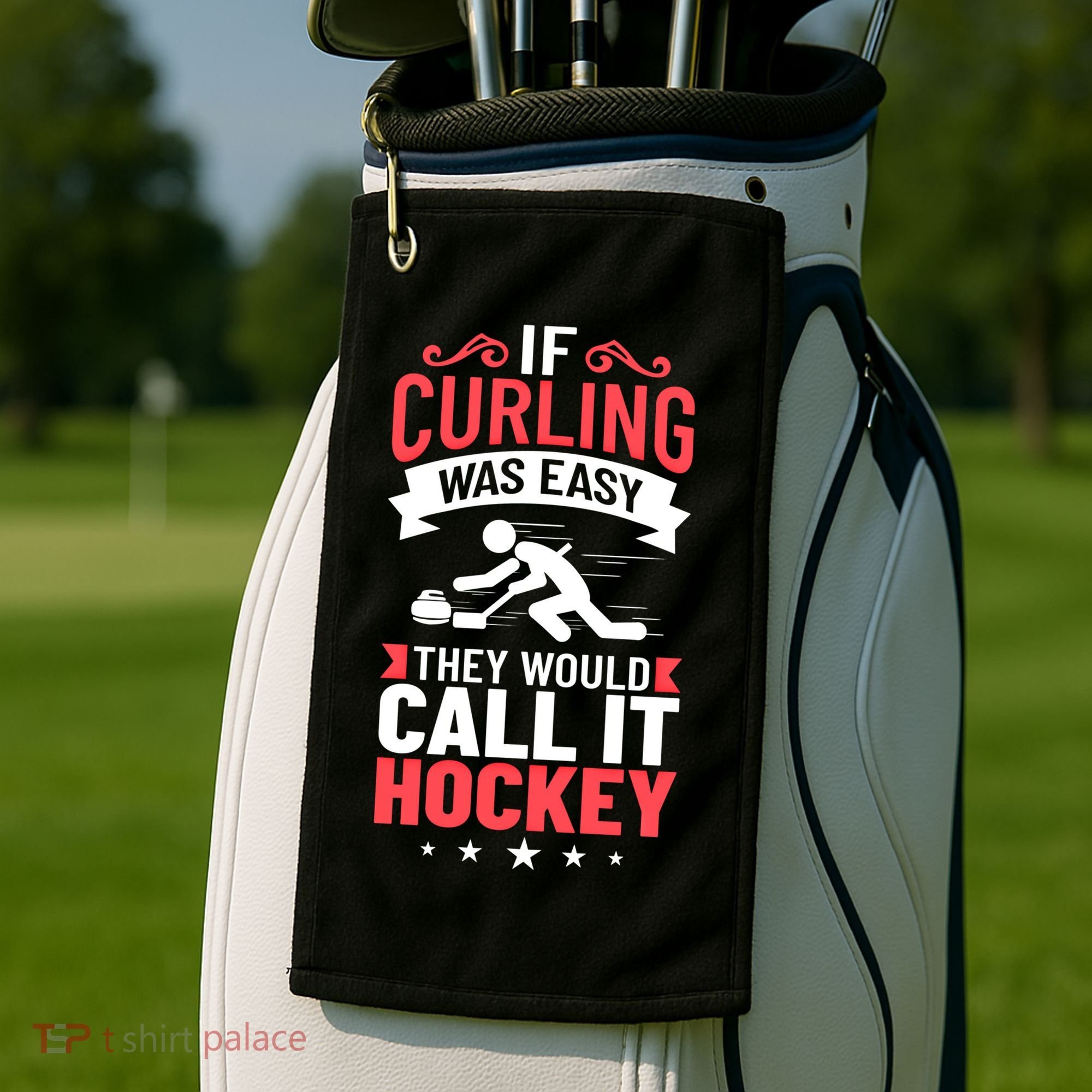 Curling Sport Game Curler Player Stones Broom Curl Gift Golf Towel