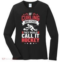 Curling Sport Game Curler Player Stones Broom Curl Gift Women's Long Sleeve Shirt thumb 0