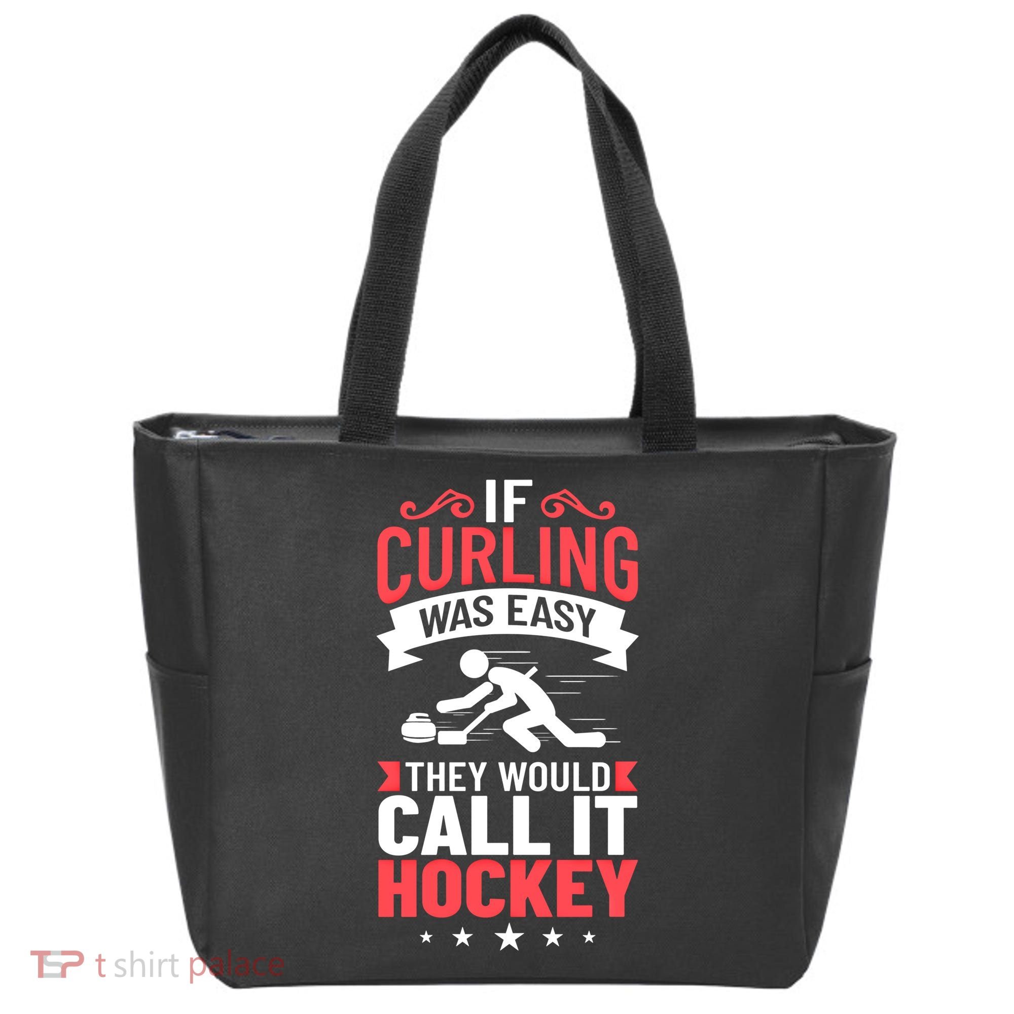 Curling Sport Game Curler Player Stones Broom Curl Gift Tote Bag