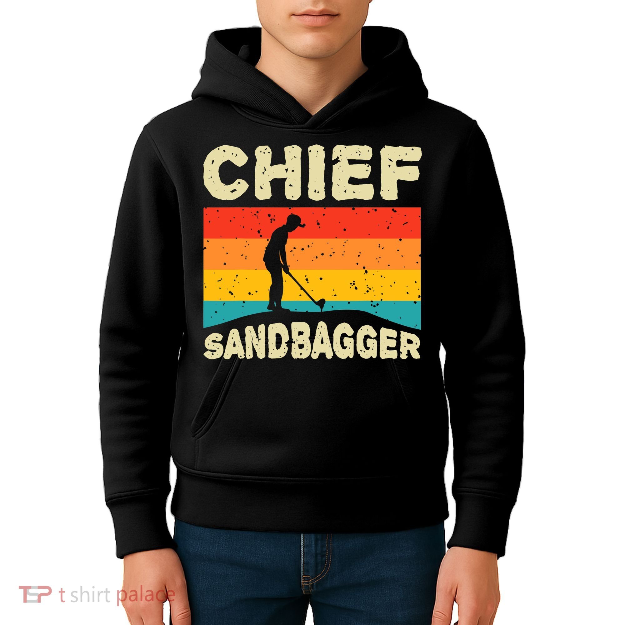 Chief Sandbagger Gag Golf Kids Hoodie