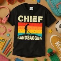 Chief Sandbagger Gag Golf Kids T-Shirt thumb 3