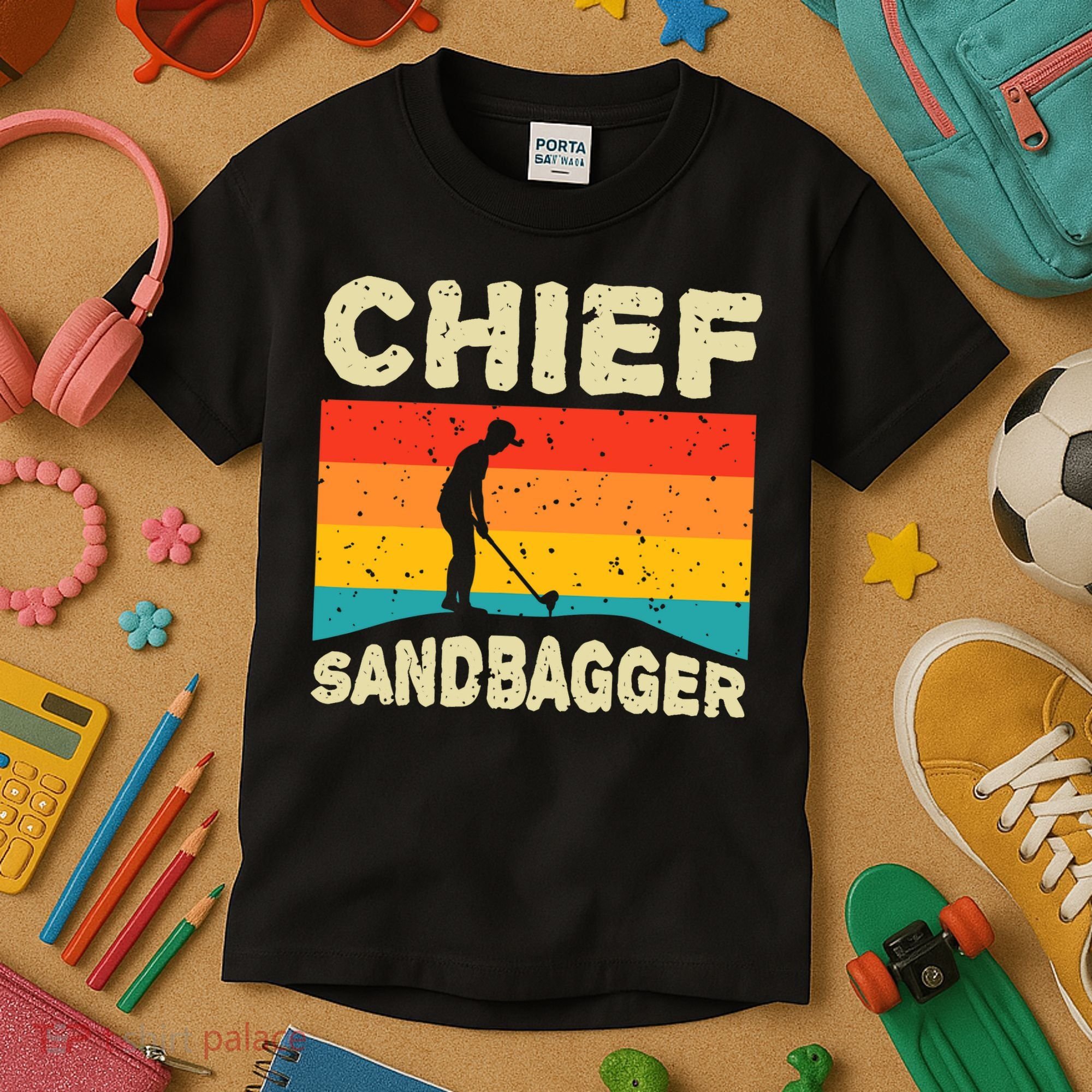 Chief Sandbagger Gag Golf Kids T-Shirt